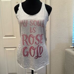 My Soul is Rose Gold Tank Top, Ladies Racerback Tank Top Size Small